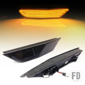 日産 GT-R用 LEDダイナミックサイドマーカーライト R35 クーペ 07-21 ウィンカー ウインカー インジケーターランプ カーアクセサリー 2個 - Dynamic Smoke