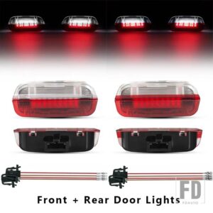 VW LED ドアライトインテリアランプパサート CC ティグアンジェッタトゥーラントゥアレグアトラスシャランシロッコアルテオン T-ROC EOS - Front and Rear