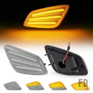 ジープ 2個入り フルアンバー LED フロントバンパー サイドマーカーライト ウィンカー ウィンカーランプ ラングラー TJ カーアクセサリー 1997 - Dynamic Silver
