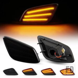ジープ 2個入り フルアンバー LED フロントバンパー サイドマーカーライト ウィンカー ウィンカーランプ ラングラー TJ カーアクセサリー 1997 - Dynamic Smoke