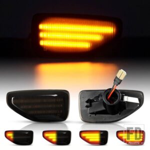 2X LEDダイナミックサイドマーカーウィンカーライト DACIA SANDERO 2 LOGAN 2 DUSTER 2 RENAULT STEPWAY アンバーインジケーターリピーターラン - 54SMD Smoke