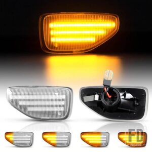 2X LEDダイナミックサイドマーカーウィンカーライト DACIA SANDERO 2 LOGAN 2 DUSTER 2 RENAULT STEPWAY アンバーインジケーターリピーターラン - 54SMD Silver