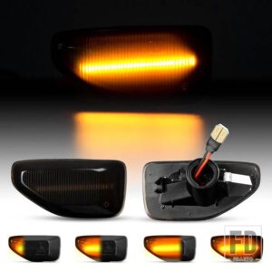 2X LEDダイナミックサイドマーカーウィンカーライト DACIA SANDERO 2 LOGAN 2 DUSTER 2 RENAULT STEPWAY アンバーインジケーターリピーターラン - 18SMD Smoke
