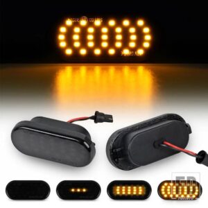 ダイナミックサイドマーカーライト サイドシグナルライト VW ゴルフ 3 4 アップ キャディ ルポ パサート ポロ 6N 9N ボラ アマロック ポロ ビー - Dynamic Black