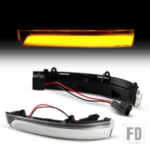 JETTA 6 GLI HYBRID VENTO PASSAT B7 SCIROCCO EOS FUSCA BEETLE ミラーインジケーター シーケンシャル用 2個 LED ダイナミックウィンカーラン - Crystal white