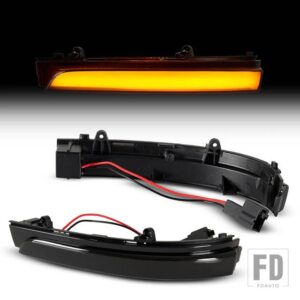 JETTA 6 GLI HYBRID VENTO PASSAT B7 SCIROCCO EOS FUSCA BEETLE ミラーインジケーター シーケンシャル用 2個 LED ダイナミックウィンカーラン - Smoked Black