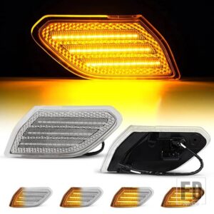 ジープ グラディエーター JT 2020-2021 ラングラー JL 2018-2021 用 LED ダイナミックサイドマーカーライト シグナルウィンカーランプ 2個 - Dynamic Silver