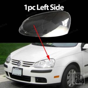 車用ヘッドランプカバー ヘッドライトレンズガラスカバー ランプシェード 明シェルレンズカバー VW ゴルフ 5 MK 5 ジェッタ A5 GT GTI R32 200 - 1pc Left Side