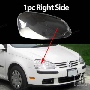 車用ヘッドランプカバー ヘッドライトレンズガラスカバー ランプシェード 明シェルレンズカバー VW ゴルフ 5 MK 5 ジェッタ A5 GT GTI R32 200 - 1pc Right Side