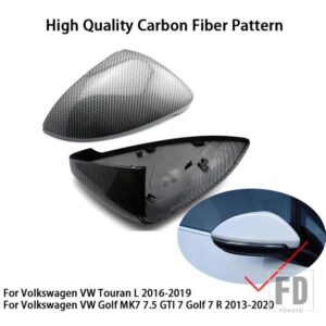 VW カーボンパターンミラーカバー ゴルフ 6 ゴルフ 5 ゴルフ 7 CC ポロシロッコ EOS ボラジェッタビートルパサートサジタル - Carbon Fiber Look -3