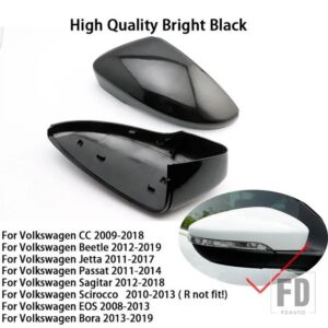 VW カーボンパターンミラーカバー ゴルフ 6 ゴルフ 5 ゴルフ 7 CC ポロシロッコ EOS ボラジェッタビートルパサートサジタル - Black 1