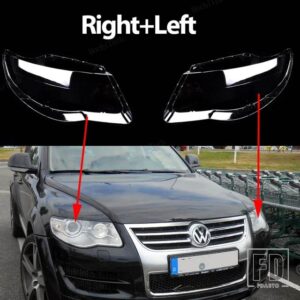 VW 自動車用 ヘッドランプカバー ヘッドライトレンズガラスカバー ランプシェード 明シェルレンズカバー トゥアレグ 7L フェイスリフト - Right and Left