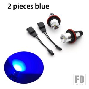BMW E87 E39 M5 E60 E61 E63 E64 M6 E65 E66 E83 X3 E53 X5 2000-2008用 カラフルで明20W LEDエンジェルアイマーカーライトバルブランプ - 2 pcs Blue color