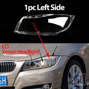 BMW ヘッドライトレンズカバークリアヘッドライトランプシェルレンズライト 3シリーズE90 E91 LCIフェイスリフト2008-2011用 - 1pc Left Xenon