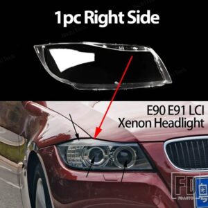 BMW ヘッドライトレンズカバークリアヘッドライトランプシェルレンズライト 3シリーズE90 E91 LCIフェイスリフト2008-2011用 - 1pc Right Xenon