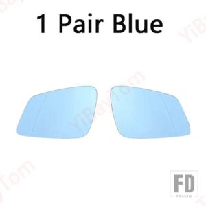 BMW F01 F02 F03 F04 F10 F20 F21 F22 F87 F32 F33 F36 F30 F31 F34 F23 F45 F46 I3 F48 2013-17用サイドリアビューヒーター付きミラーガラス - 1 pair blue