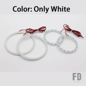 BMW SMDコットンライトスイッチバックLEDエンジェルアイリングDRLキット E60 E61 LCI 528I 530I 535I 550I 2007-2010ハロゲンヘッドライト用 - WHITE