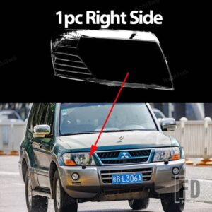三菱 自動車用 ヘッドランプライトランプシェードガラスケースシェルカバー パジェロ V73 V75 V77 V60 NM NP エクシード 3200 99-06用 - 1pc Right Side