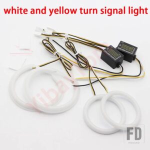 マツダ 4ダブル の SMDコットンライトスイッチバックLEDエンジェルアイリングDRLキット 6 6 GG1 MK1 2002-2008用 - Yellow and white