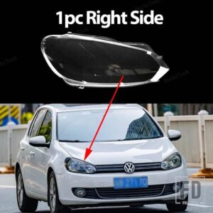 VW ヘッドライトランプシェード クリアヘッドライトレンズ ランプシェードカバー ゴルフ 6 MK6 GTI R 2010-14用 - 1pc Right Side