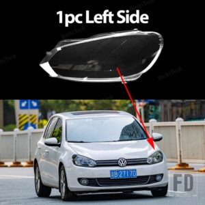 VW ヘッドライトランプシェード クリアヘッドライトレンズ ランプシェードカバー ゴルフ 6 MK6 GTI R 2010-14用 - 1pc Left Side
