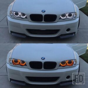 BMW 3シリーズ E46 316I 318I 320D 323I 328I 330I 325XI 330D 1998-2005用 アンバーホワイトLEDコットンエンジェルアイズリングDRLライト