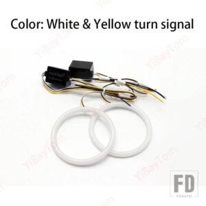 6個入り 超高輝度 付き SMD コットンライト スイッチバック LED エンジェルアイリング DRL トリムキット アルファロメオ 159 2005-2011用 - White and Yellow