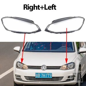 VW 自動車用 クリアハウジング フロントヘッドライトレンズシェルカバーガラスランプカバー ランプシェード ゴルフ 7 MK7 GTI 2015-2017用 - Right and Left
