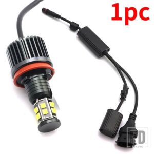 BMW X1 E84 キセノンヘッドライト 2009-2015 用 LED エンジェルアイズ リングマーカーバルブ デイタイムライト 160W/ペア 6000K ホワイトカラー - White-1pc