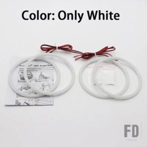 4ダブル SMDコットンライトスイッチバックLEDエンジェルアイズリングDRLキット ヤマハR1 YZF-R1 2004-2008アクセサリー用 - WHITE