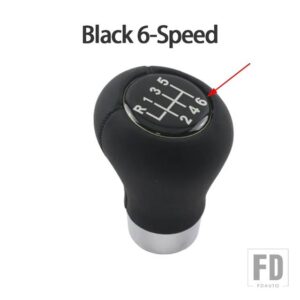BMW オートマチックトランスミッション自動車用 ギアシフトシフターレバーノブ 1 3 5 6ER E46 E53 E60 E61 E63 E81 E82 E83 E84 E87 E90 E91 E - Black 6-Speed