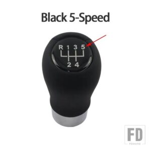 BMW オートマチックトランスミッション自動車用 ギアシフトシフターレバーノブ 1 3 5 6ER E46 E53 E60 E61 E63 E81 E82 E83 E84 E87 E90 E91 E - Black 5-Speed