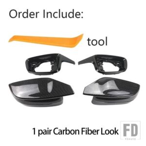 BMW サイドケーストリム Mスタイル 自動車用 バックミラーキャップ 3 5 7 8シリーズ G20 G21 G28 320D 330E 330I G30 G38 G11 G12 G15 G16用 - Carbon Fiber Look