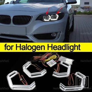 BMW 2シリーズ F22 F23 F87 M2 プレフェイスリフト 2012-2016 シーケンシャルAPPリモートコントロール マルチカラーモード エンジェルアイズリ - Halogen Headlight