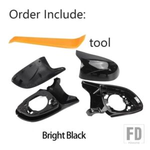 BMW 光沢ブラックカーボンパターンリアビュー外装サイドミラーキャップ4個 X3 IX3 G01 G08X4 G02X5 G05X6 G06X7 G07用 - Bright Black