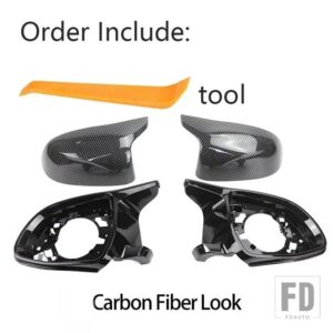 BMW 光沢ブラックカーボンパターンリアビュー外装サイドミラーキャップ4個 X3 IX3 G01 G08X4 G02X5 G05X6 G06X7 G07用 - Carbon Fiber Look