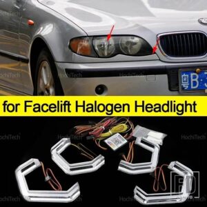 BMW 3シリーズ E46 セダン 1999-2005 ダイナミック マルチカラー アプリコントロール LEDリング M4スタイル ウィンカーライト - for LCI halogen