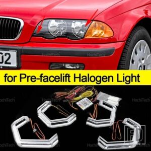 BMW 3シリーズ E46 セダン 1999-2005 ダイナミック マルチカラー アプリコントロール LEDリング M4スタイル ウィンカーライト - for pre-lci halogen