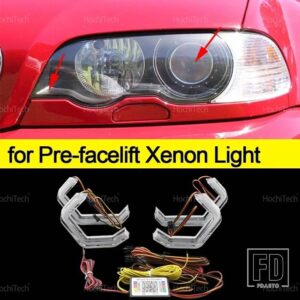BMW 3シリーズ E46 セダン 1999-2005 ダイナミック マルチカラー アプリコントロール LEDリング M4スタイル ウィンカーライト - for pre-lci xenon