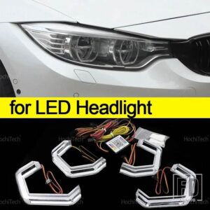 BMW 4シリーズ F32 F33 F36 F82 F83 M4 2013-2019 ダイナミックRGBライトリング アプリコントロール DRL LEDエンジェルアイキット ウィンカー付 - for LED headlight