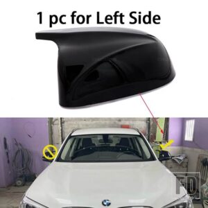 BMW Mスタイルオーバーレイリアビューサイドウィングミラーカバーカーボンパターンブラック X3 G01 X4 G02 X5 G05 X7 G07 X6 G06 2018-2023用 - 1pc Left Side Black