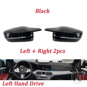 BMW M4スタイル カーサイドバックミラーカバーキャップトリム 3 4 5 7 8シリーズ G20 G21 G28 G30 G38 G11 G12 G15 G16 M4スタイル LHD RHD用 - LHD-Black