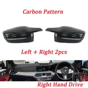 BMW M4スタイル カーサイドバックミラーカバーキャップトリム 3 4 5 7 8シリーズ G20 G21 G28 G30 G38 G11 G12 G15 G16 M4スタイル LHD RHD用 - RHD-Carbon Pattern