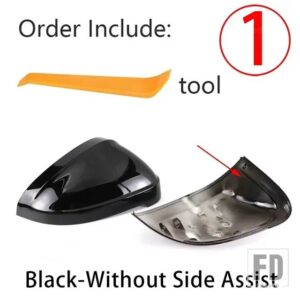 アウディ 2X リアビュー サイドウィングミラーカバーキャップ カーボンパターン ブラック A4 B9 QUATTRO SLINE A5 S5 RS5 SPORTBACK サイドアシ - 1.Black no assist