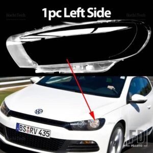 VW 自動車用 シェルヘッドランプシェードシェルカバー クリアフロントヘッドライトレンズカバー シロッコ プレフェイスリフト 2008-14用 - 1pc Left Side