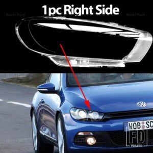 VW 自動車用 シェルヘッドランプシェードシェルカバー クリアフロントヘッドライトレンズカバー シロッコ プレフェイスリフト 2008-14用 - 1pc Right Side