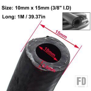 5X10mm/6X11mm/8X13mm/10X15mm内外径燃料油ホースチューブ車自動車オートバイ パイプエンジン部品アクセサリー - 1M-10mm x 15mm