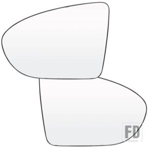 日産 ドアサイドウイングミラーガラス加熱凸バックミラー背面バックプレート キャシュカイ + 2/デュアリス J10 2007 - 2014 - Left and Right