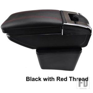 VW 黒中央店収納アームレストボックスポロ 6R ヴェント 2010-17 インターフェースアクセサリー - Red Thread