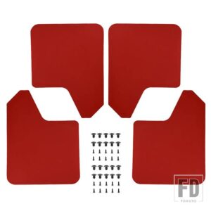 フォード レーシングマッドフラップトランジットコネクト宅配便カスタムトルネオ 150 250 350 MK6 MK7 MK8 - 4pcs-set Red